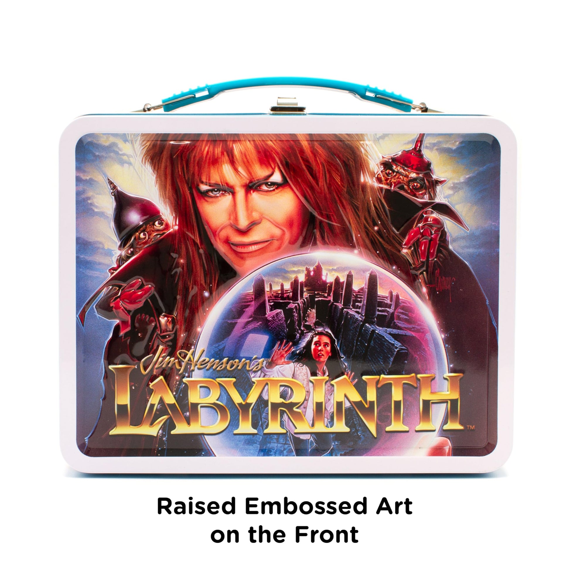 AQUARIUS Labyrinth Large Fun Box - Sturdy Tin Storage Box with Plastic Handle & Embossed Front Cover - Officially Licensed Labyrinth Merchandise &