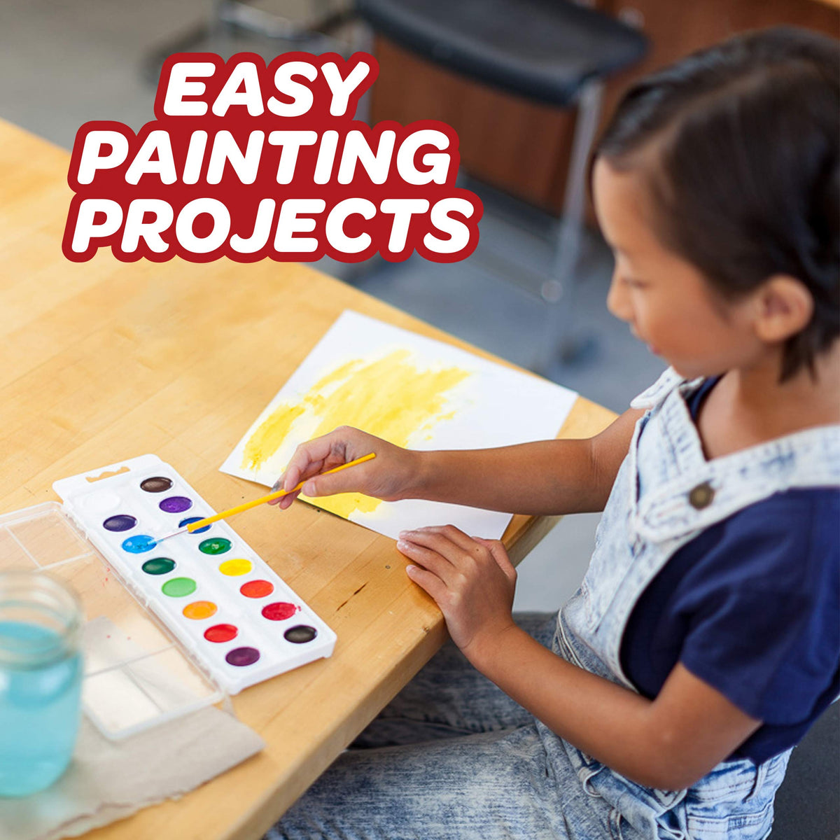 Crayola Watercolor Mixing Set with Taklon Paint Brush, 8 Paint Colors