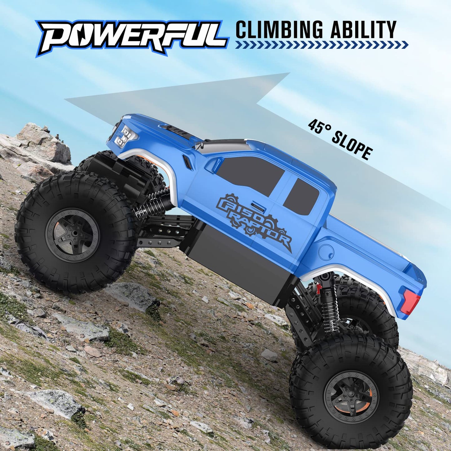 DOUBLE E Ford Raptor F150 RC Truck,10.67inch Monster Truck with 4WD Power