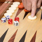 Yellow Mountain Imports Wooden Inlaid Rosewood Backgammon Game Set - Knoll - with Acrylic Playing Pieces & Wooden Dice Cups, 19-inch Board
