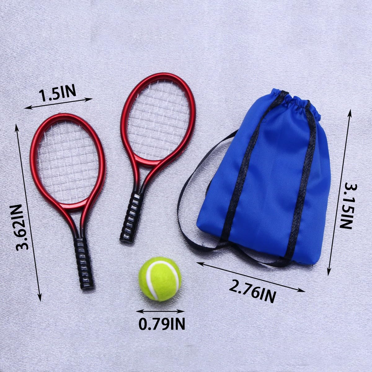 1/12 Scale Tennis Racket Sets Miniature Dollhouse Accessories