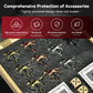 Large 23 inches Horse Racing Board Game with 11 Luxury Metal Horses, Foldable Wood Horse Race Board Game with 2 Sets of Dice, 2 Boxes of Cards