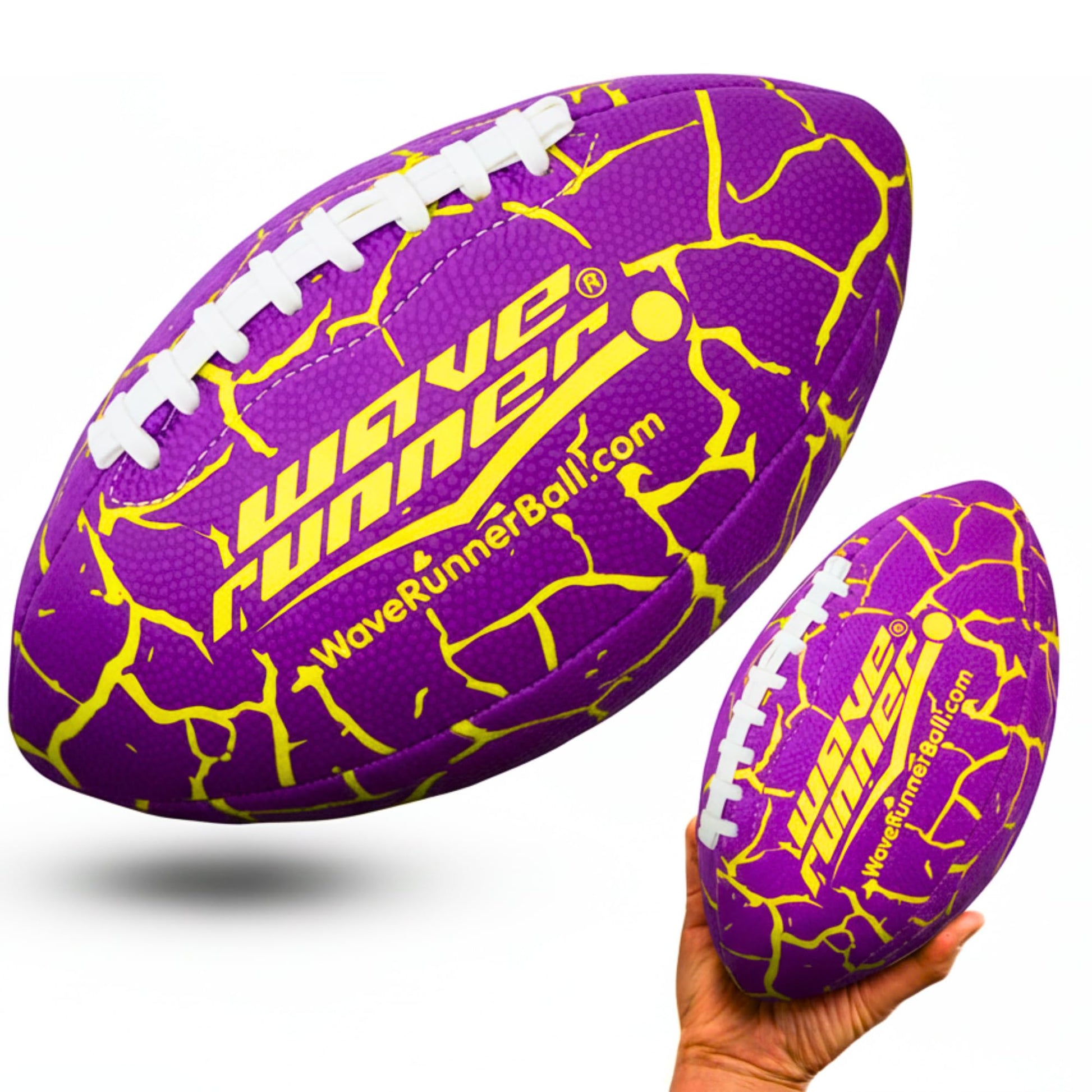 Wave Runner Grip It Waterproof Junior Size Football, 9.25 Size, Durable & Double Laced, Perfect for Beach Accessories, Kids Games, Pool Toys, Outdoor