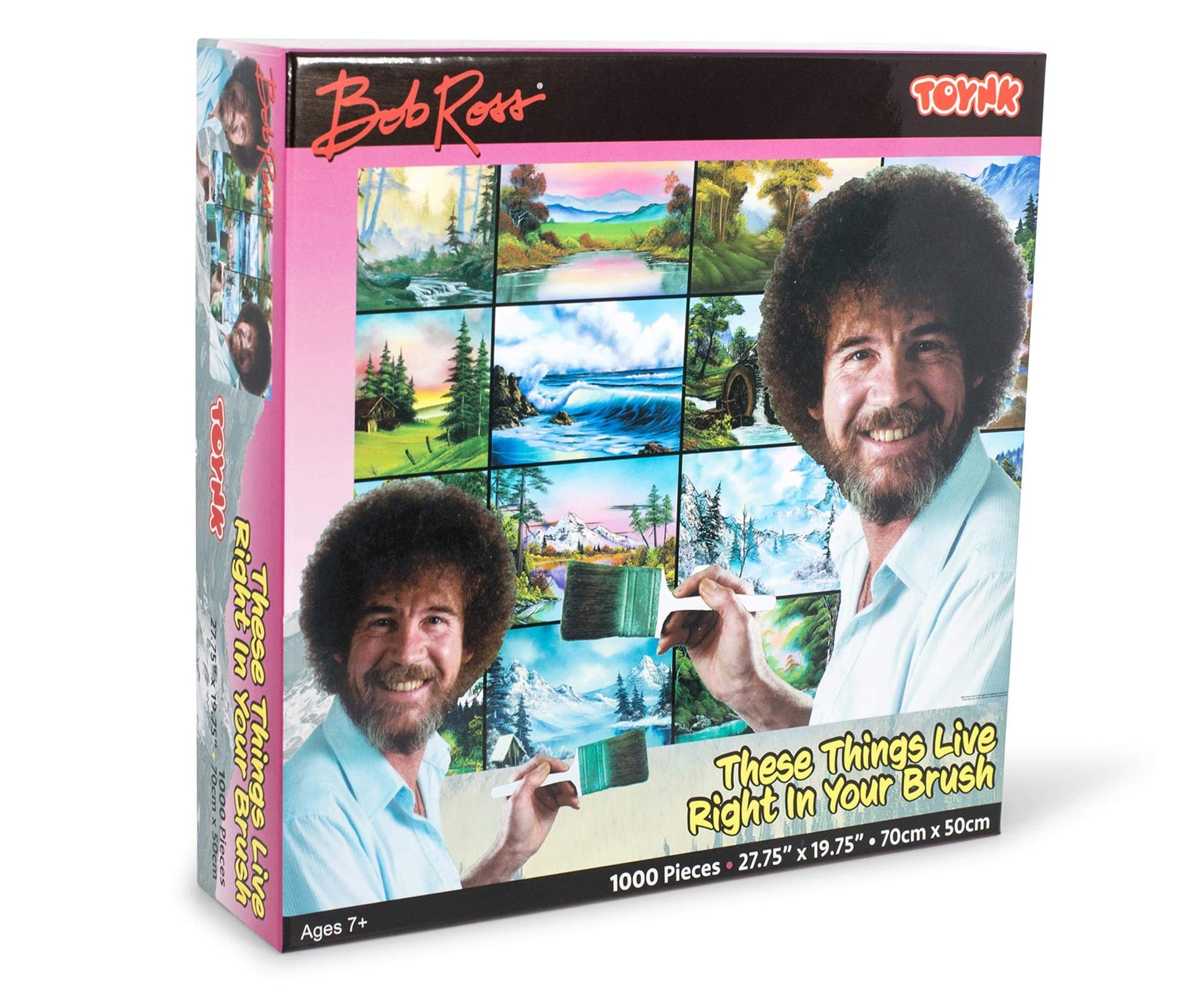 Toynk Bob Ross These Things Live Right in Your Brush Puzzle for Adults and Kids | Nature Painting 1000 Piece Jigsaw Puzzle Toy | Interactive Brain