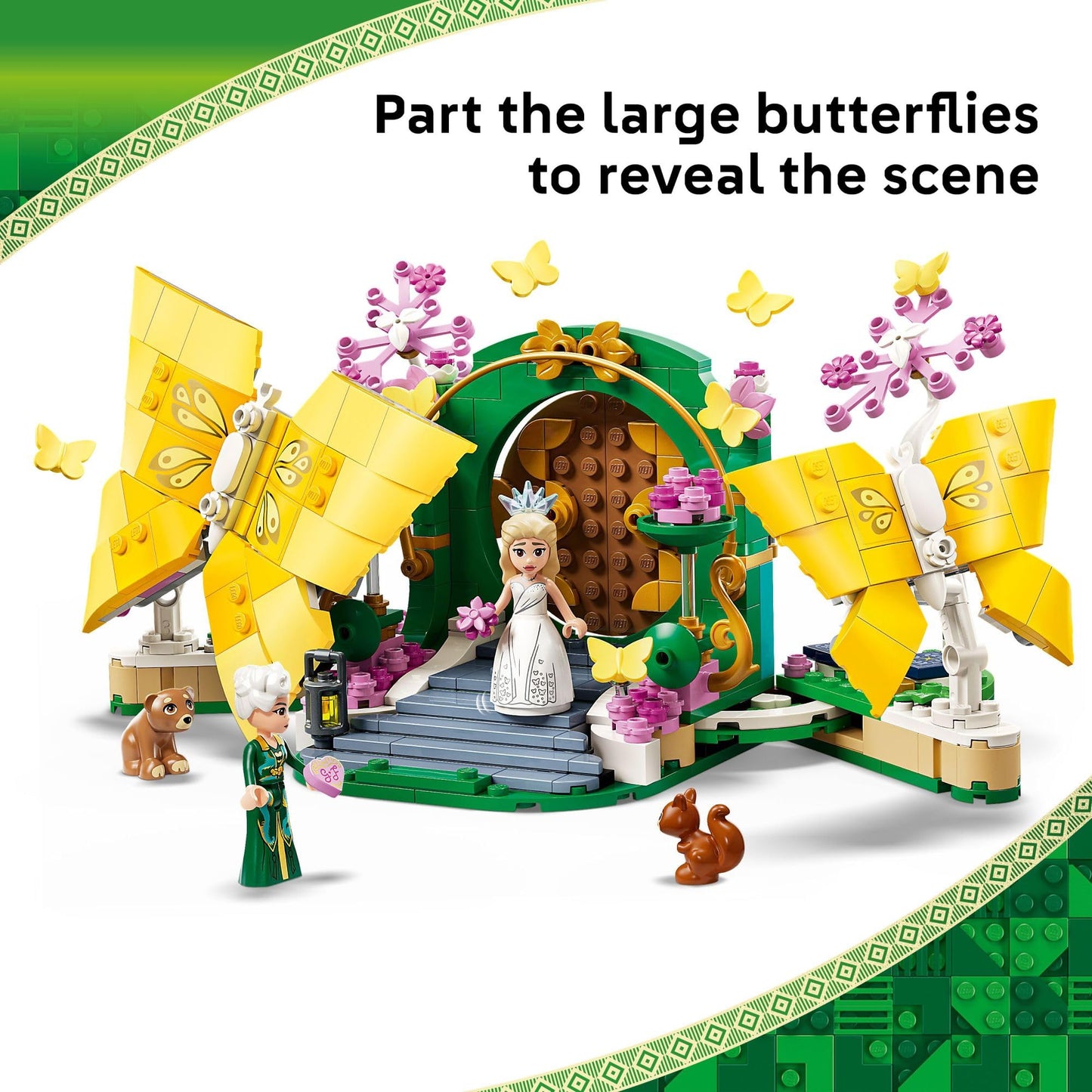 LEGO Wicked Glinda's Wedding Day Building Toy - Pretend Playset with 2 Minidolls, 2 Animal Toy Figures, & 2 Poseable Butterflies - Building Blocks