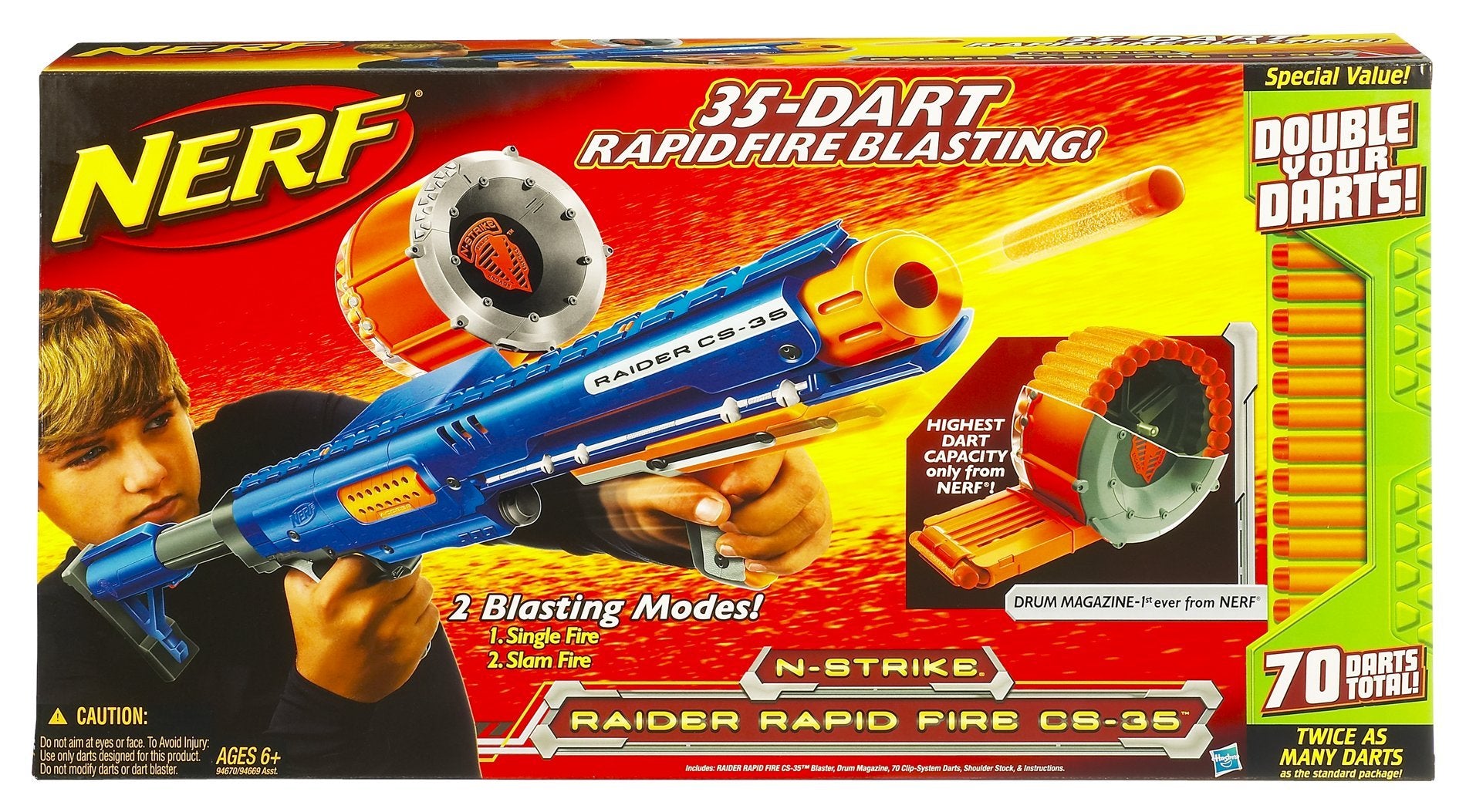 Nerf Raider CS-35 Dart Blaster - Value Pack with Bonus Darts (70 Darts)