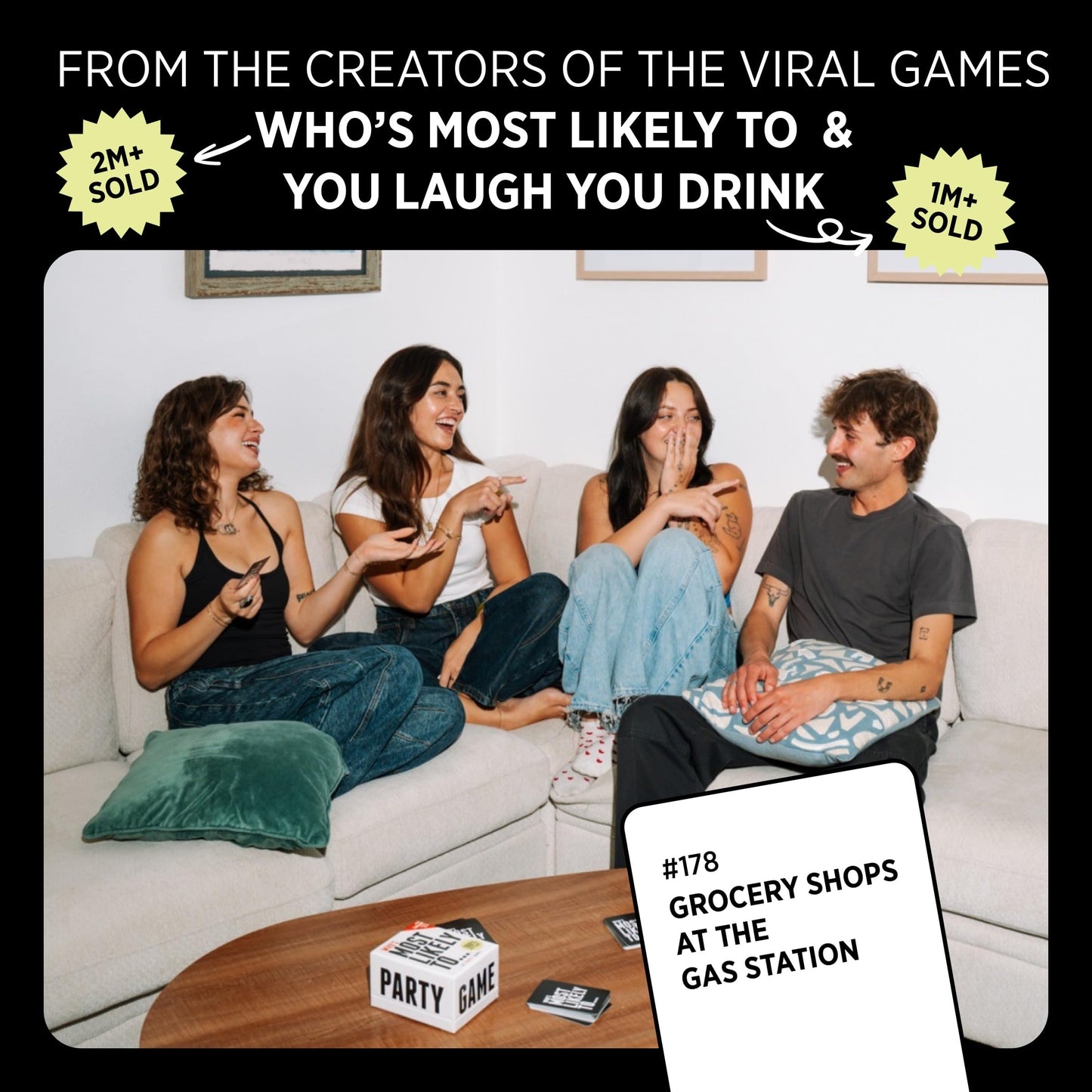 DSS Games Who’s Most Likely to… [Core Game with 100% NEW Cards | A Party Card Game for Adults, Teens, Girls Night, Groups, Bachelorettes, Game Night
