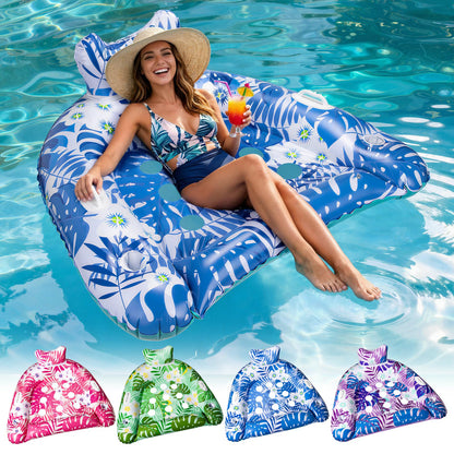 Ornnut XL Pool Floats Adult, 4 Packs Valued Pool Float Chairs for Adults & Kids, Upgraded Pool Chairs with Cupholders & 2 Handles, Summer Pool Toys