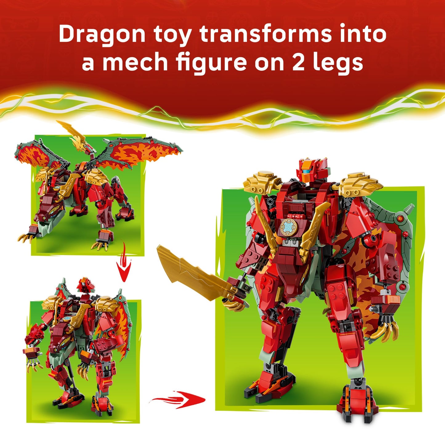 LEGO NINJAGO Wyldfyre's Transforming Dragon Mech 71868