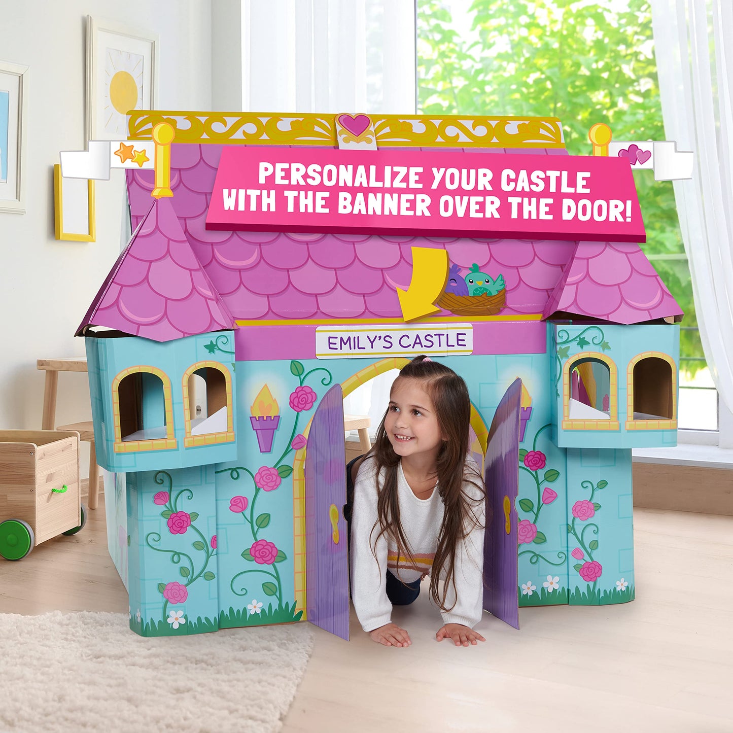 Pop2Play Fairytale Castle - Role Play Toy Helps Develop Kids Imagination - Made from Strongfold Cardboard