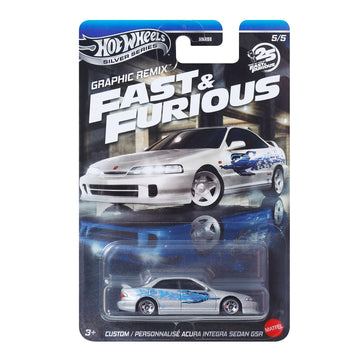 Hot Wheels Fast and FURIOUS Graphic Remix Auto ACURA INTEGRA SEDAN GSR - Die Cast Model 1:64 Scale - Length 7 cm - JBY45