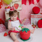 MADENG Pink Strawberry Hat/Crown - First Birthday Decoration, Berry Sweet Cake Smash Prop, Party Supplies Backdrop for Baby Girl