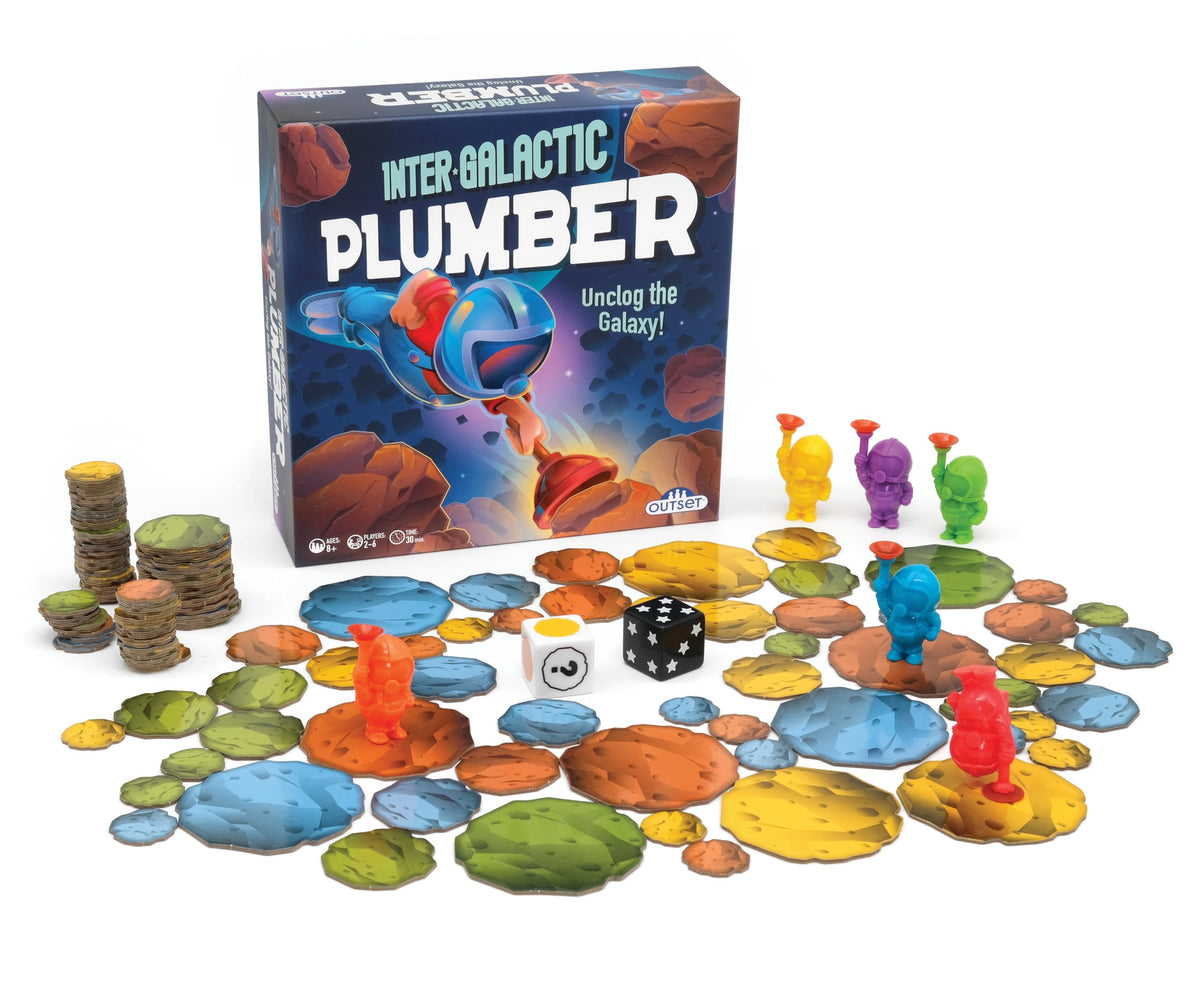 Outset Media Intergalactic Plumber - Can You Unclog the Galaxy - for 2 to 6 Players Ages 8 and up