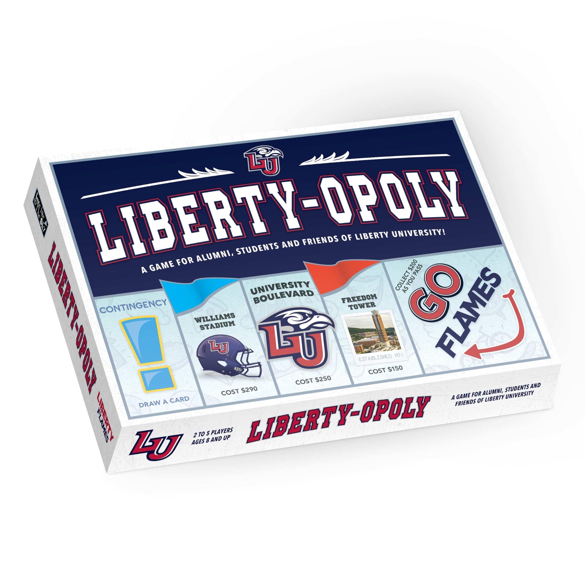 Late for The Sky Liberty-Opoly - Liberty University Family Board Game, Opoly-Style, Ages 8+, 2-6 Players, Alumni and Student Gift