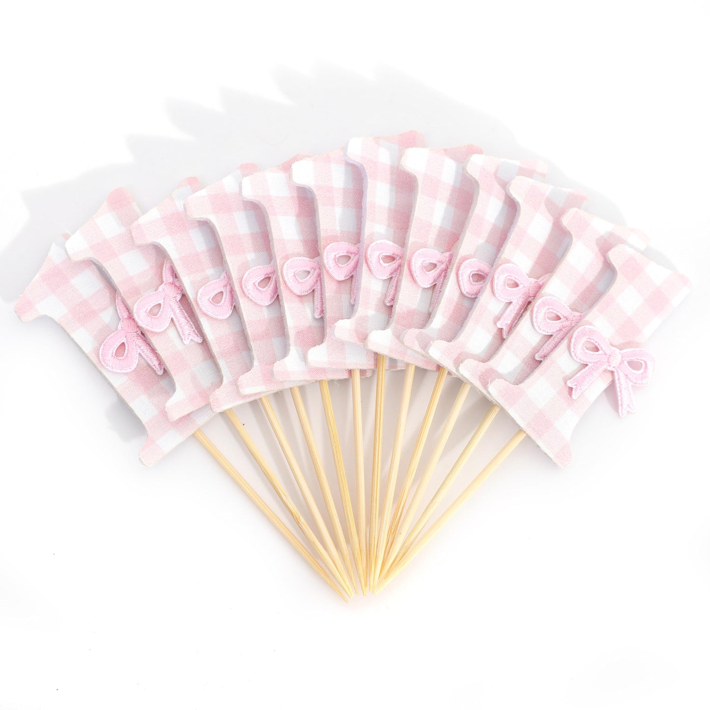 12Pcs Bow 1st Birthday Cupcake Toppers - Sweet One Birthday Decorations,First Wedding Anniversary Bowknot Cupcake Toppers,Pink Bow Cake Smash Photo