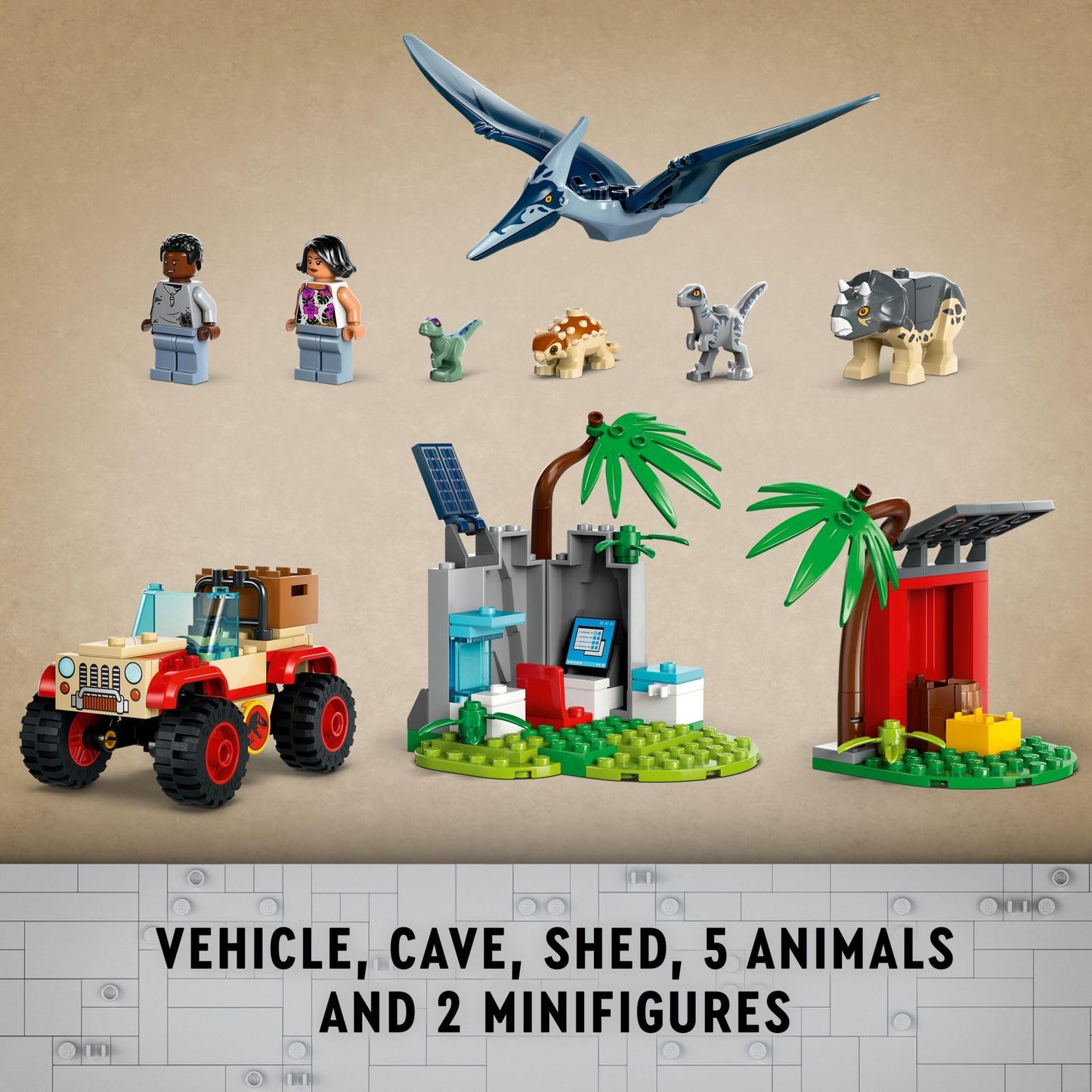 Lego Jurassic World Raptor & Titanosaurus Tracking Mission Kids Toy - Building and Learning Toy for Pretend Play - Dinosaur Action Figures for Boys &