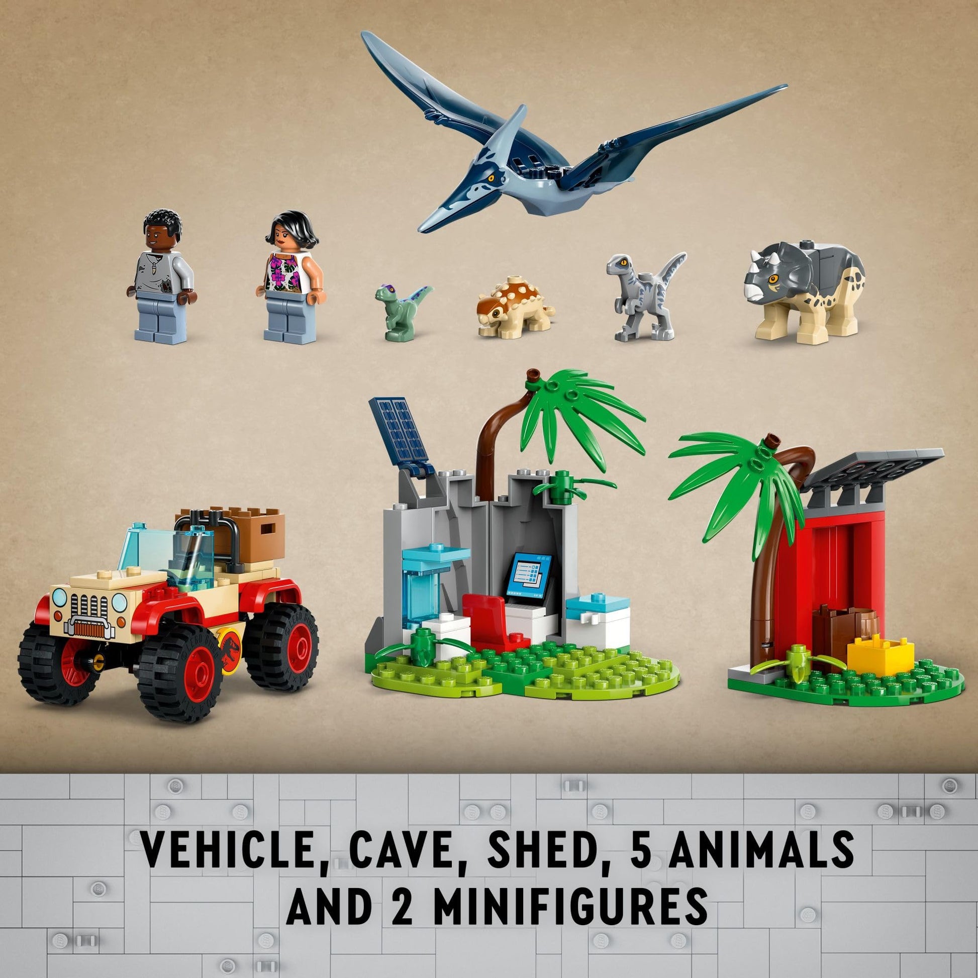 Lego Jurassic World Raptor & Titanosaurus Tracking Mission Kids Toy - Building and Learning Toy for Pretend Play - Dinosaur Action Figures for Boys &