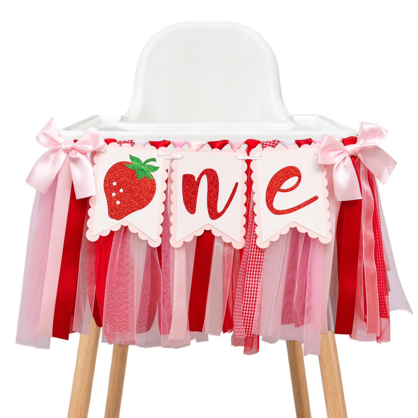 Strawberry Highchair Banner 1st Birthday