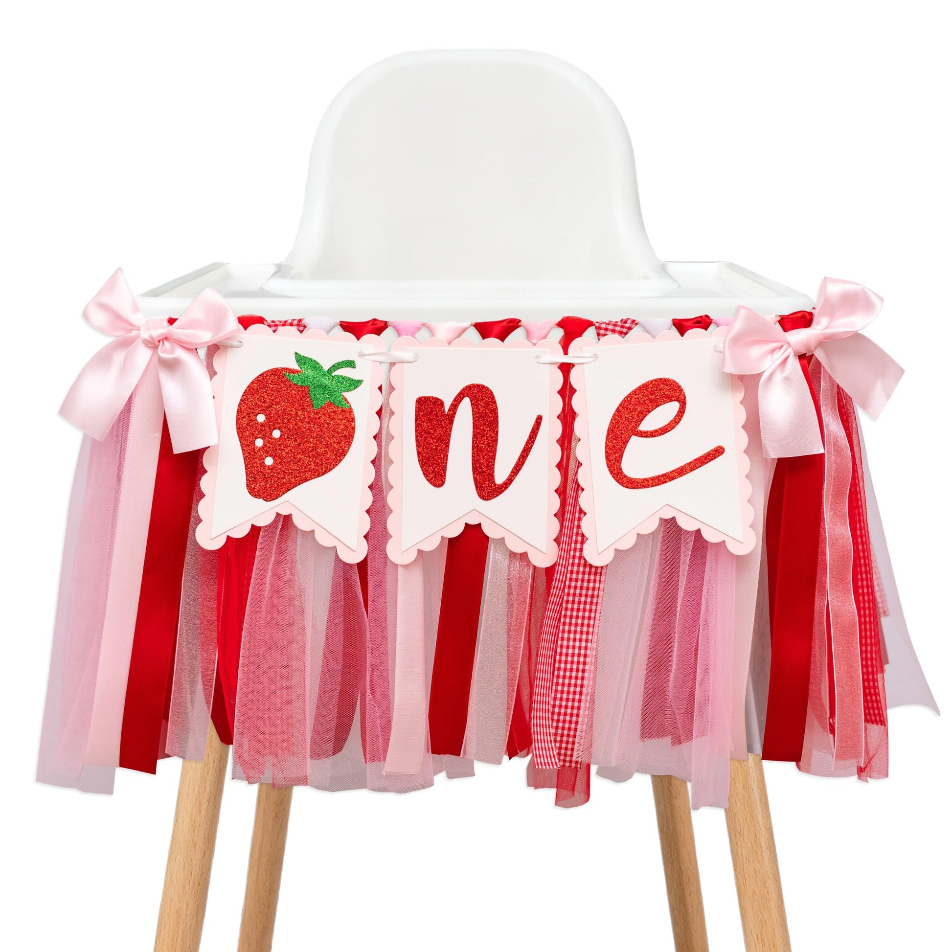 Strawberry Highchair Banner 1st Birthday
