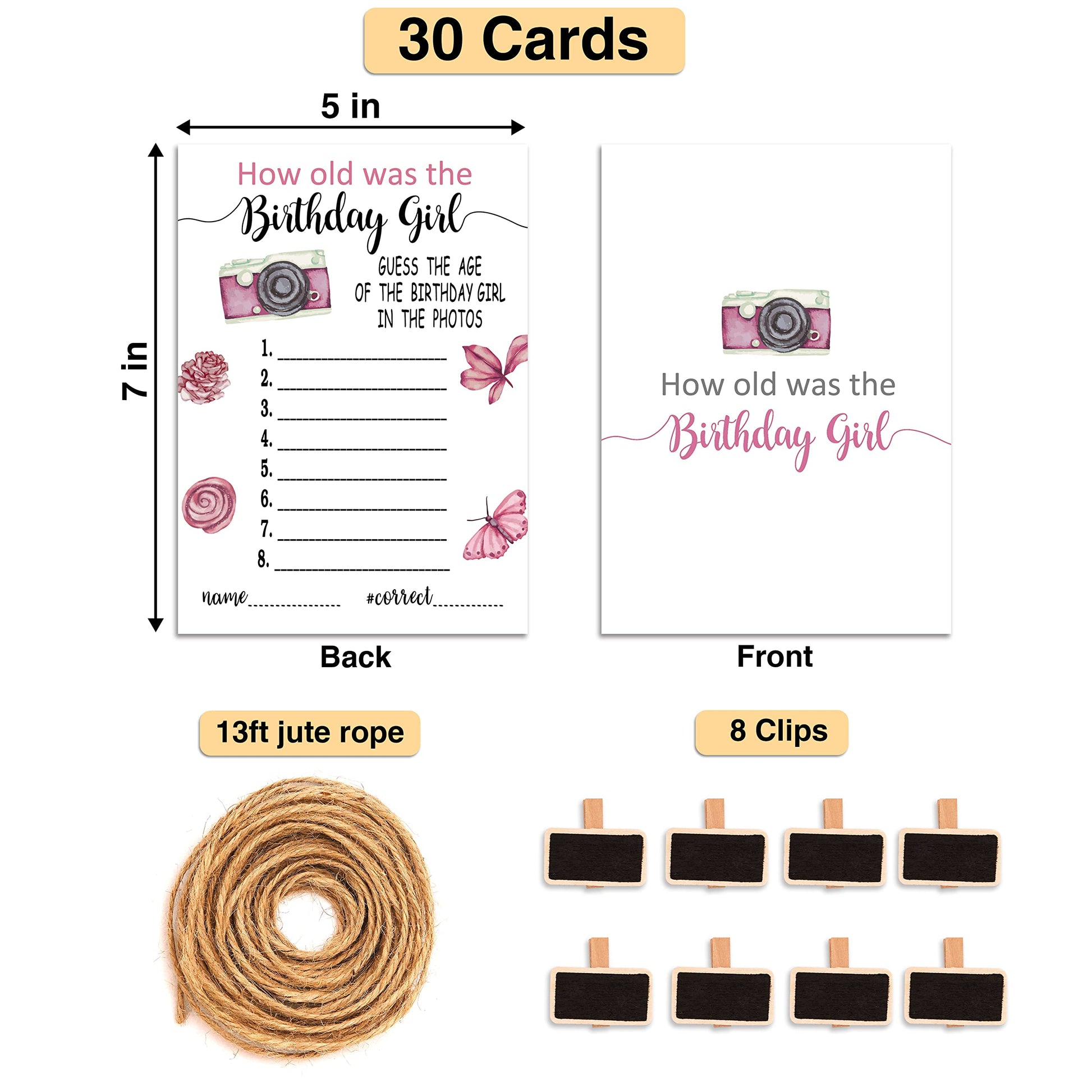 Gihyan Birthday Party Games - How Old Was The Birthday Card Game for Adults - Birthday Party Decorations - Sleepover Supplies(01)