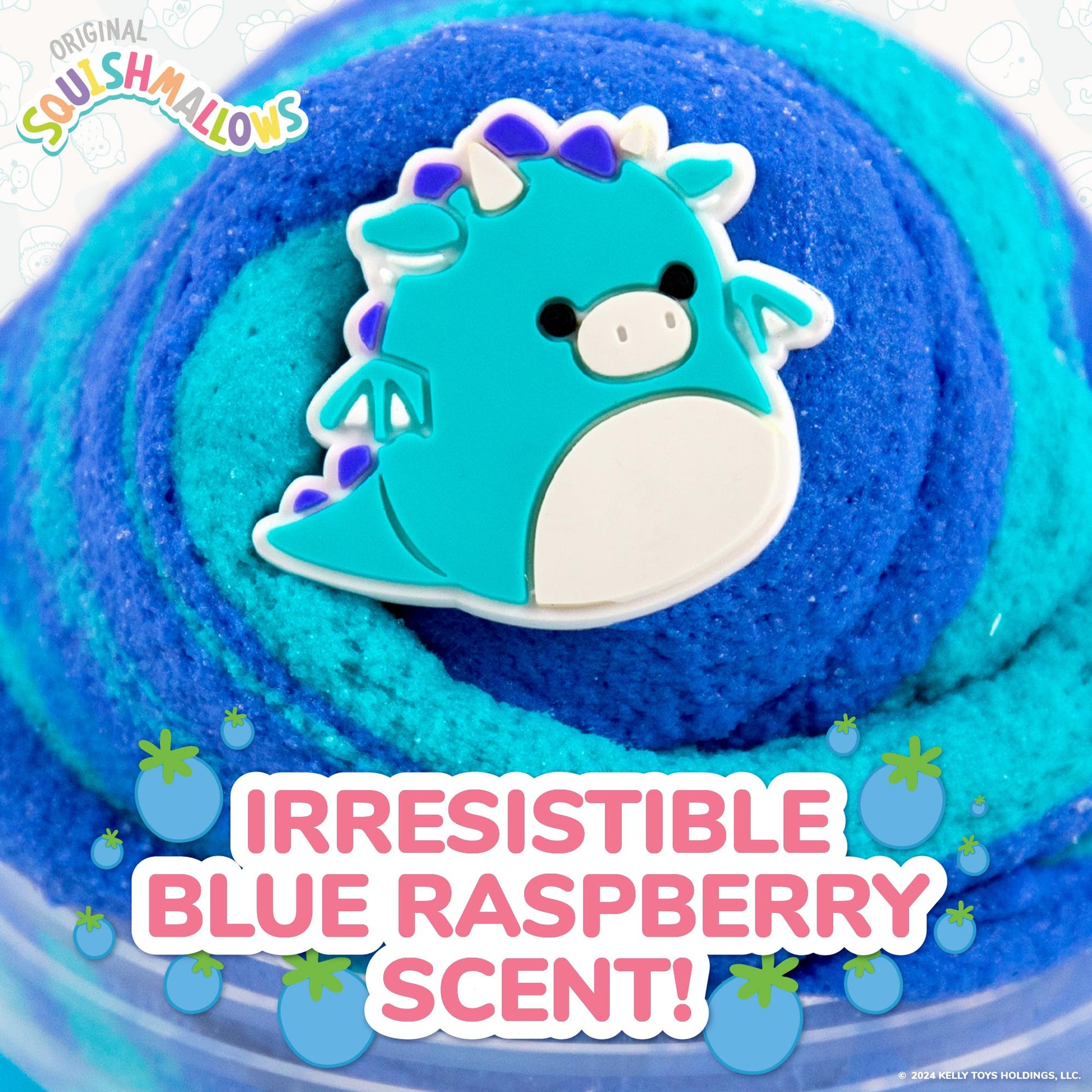 Original Squishmallows Scented Slime Jar, Blue Raspberry Tatiana the Dragon