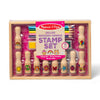 Melissa & Doug Deluxe Happy Handle Stamp Set with 10 Stamps, 5 Colored Pencils, and 6-Color Washable Ink Pad
