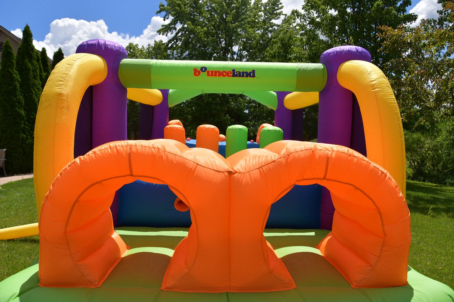 Bounce House Bounceland Inflatable Bouncer Obstacle Pro-Racer Combo Slides