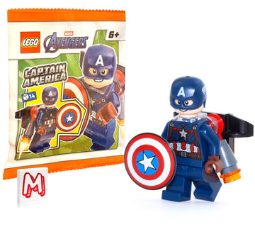 LEGO Marvel Avengers Super Heroes Minifigure - Captain America (with Shield and Helmet) Limited Edition