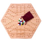 AmishToyBox.com Wooden Wahoo Marbles Game Board Set, Unpainted Holes, 16" Wide