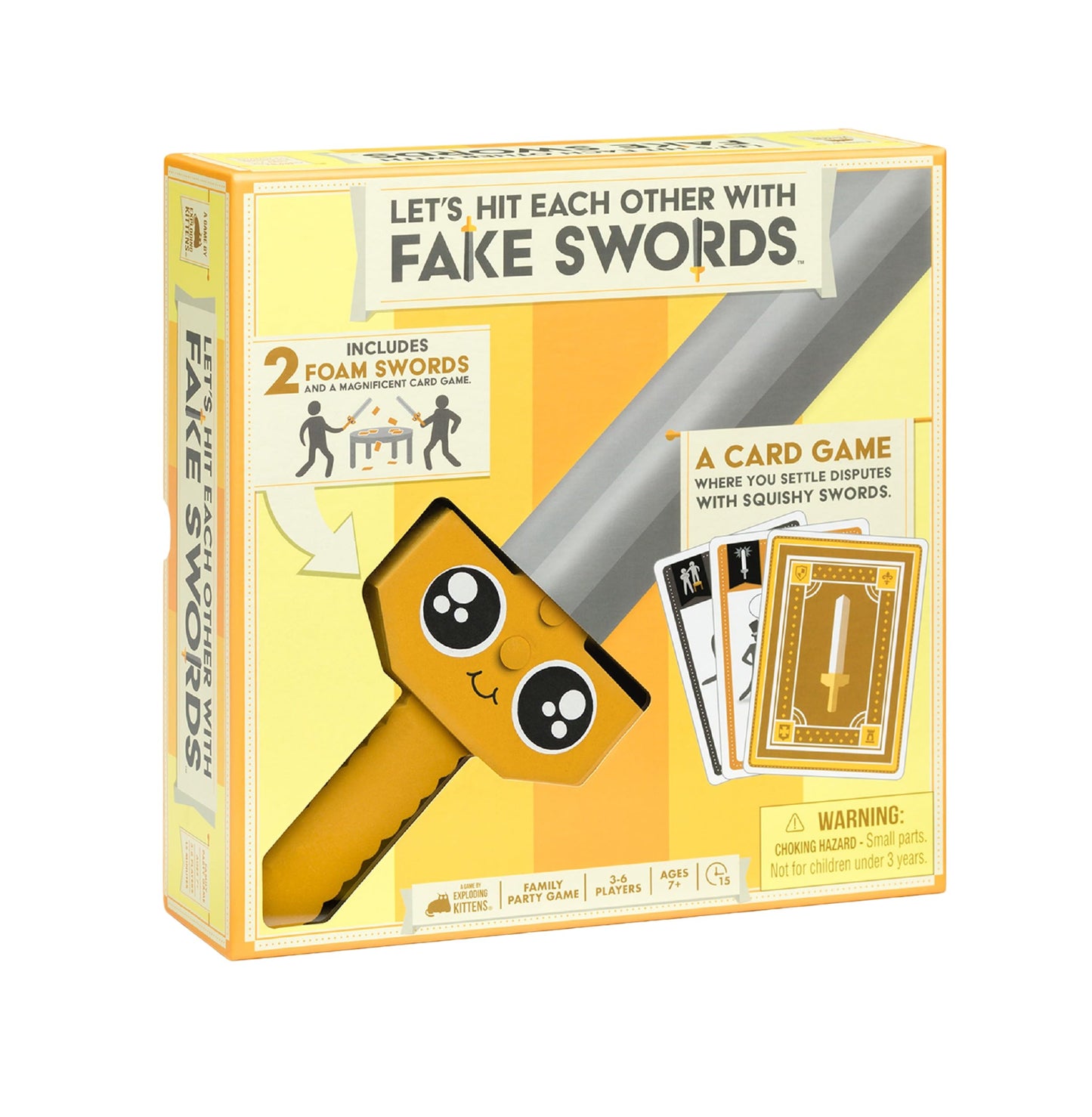 Exploding Kittens Let's Hit Each Other with Fake Swords 3-6 Players - Ages 7+ - 15 Minutes to Play - A Sword Fighting Card Game - Party Game, Family