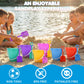 Holady 12 Pack 5'' Inch Sand Beach Buckets Pail with Beach Shovels,Sand Bucket Water Bucket for Beach Fun Great Summer Party Accessory