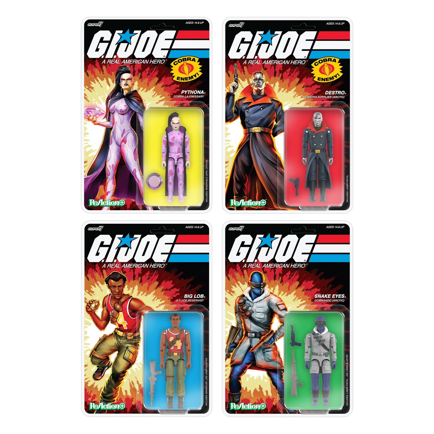 Super7 Reaction+ G.I. Joe Arctic Destro - 3.75" G.I. Joe Action Figure with Accessories - Classic Cartoon Collectibles and Retro Toys