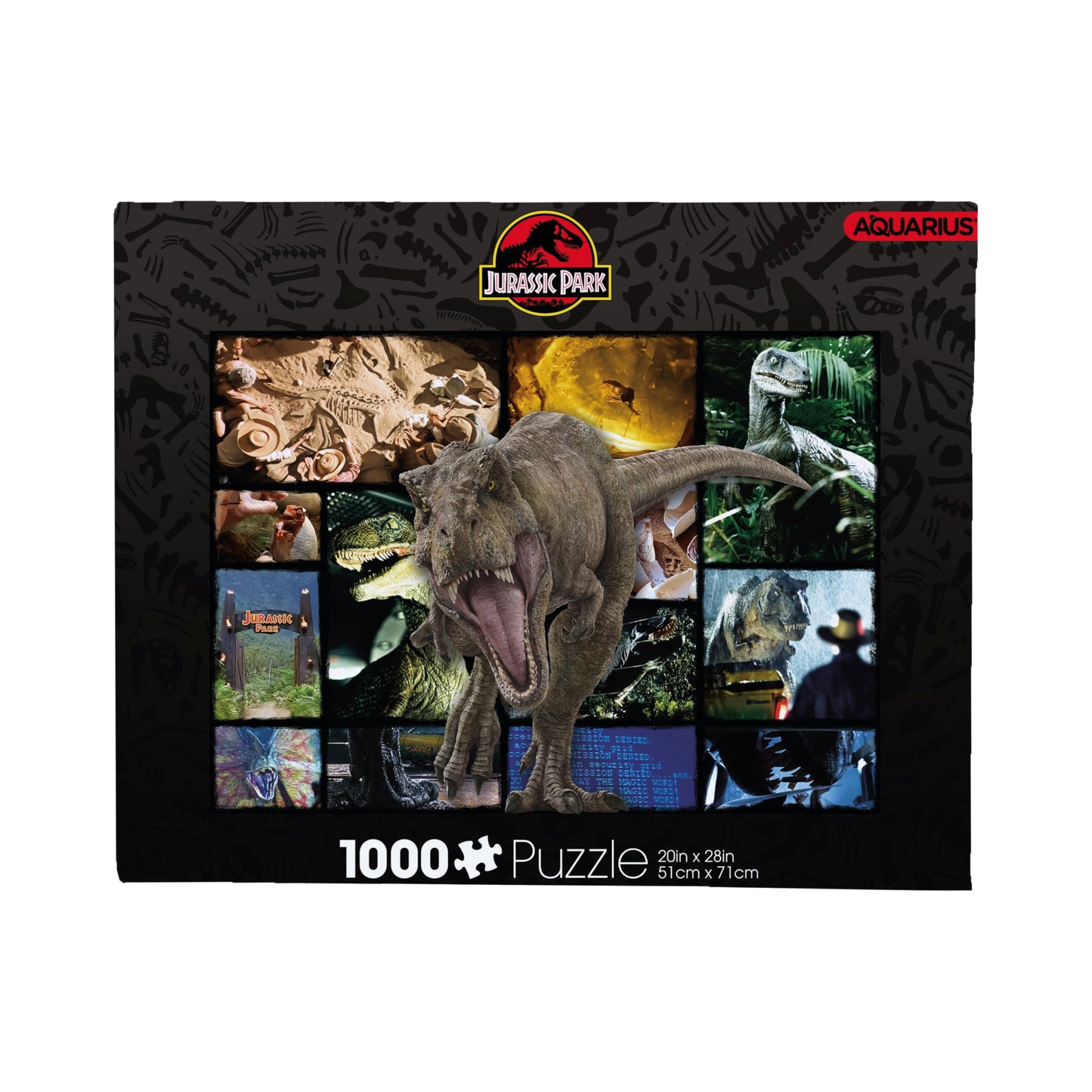 Aquarius Jurassic Park 1000 Piece Jigsaw Puzzle, Dinosaur Movie Collage Puzzle 20x28 Inch, Collectible Merchandise Gift for Teens Adults