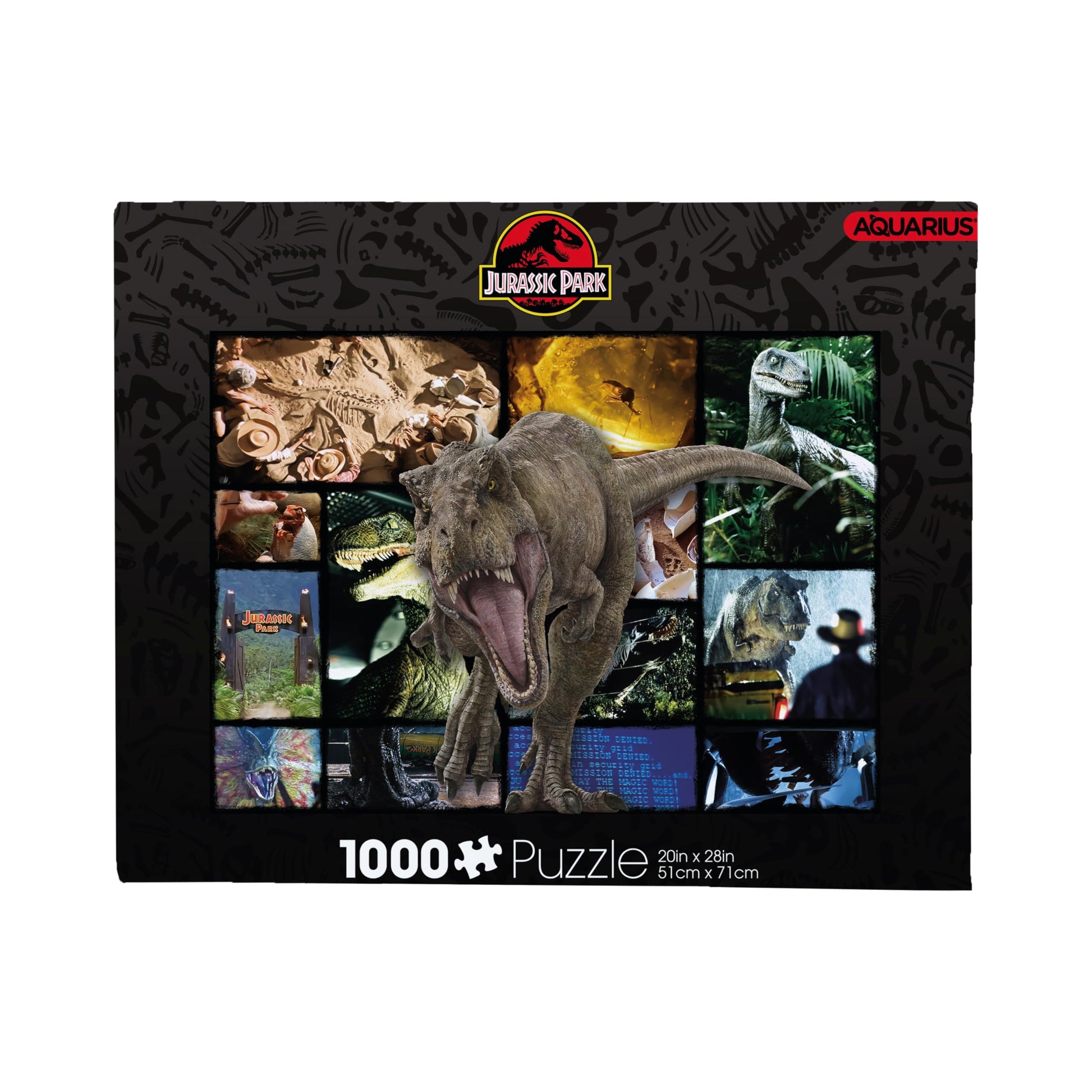 Aquarius Jurassic Park 1000 Piece Jigsaw Puzzle, Dinosaur Movie Collage Puzzle 20x28 Inch, Collectible Merchandise Gift for Teens Adults
