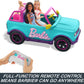 Hot Wheels Barbie RC SUV & Stickers, Can Hold & Store 2 Barbie Dolls & Accessories, Kid-Applied Stickers for Customization