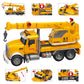 MOBIUS Toys Crane Truck - Real Working Boom Arm Construction Vehicle for Kids Ages 3-7 - Rotating Cabin, Extendable Arm, and Moving Parts - Durable
