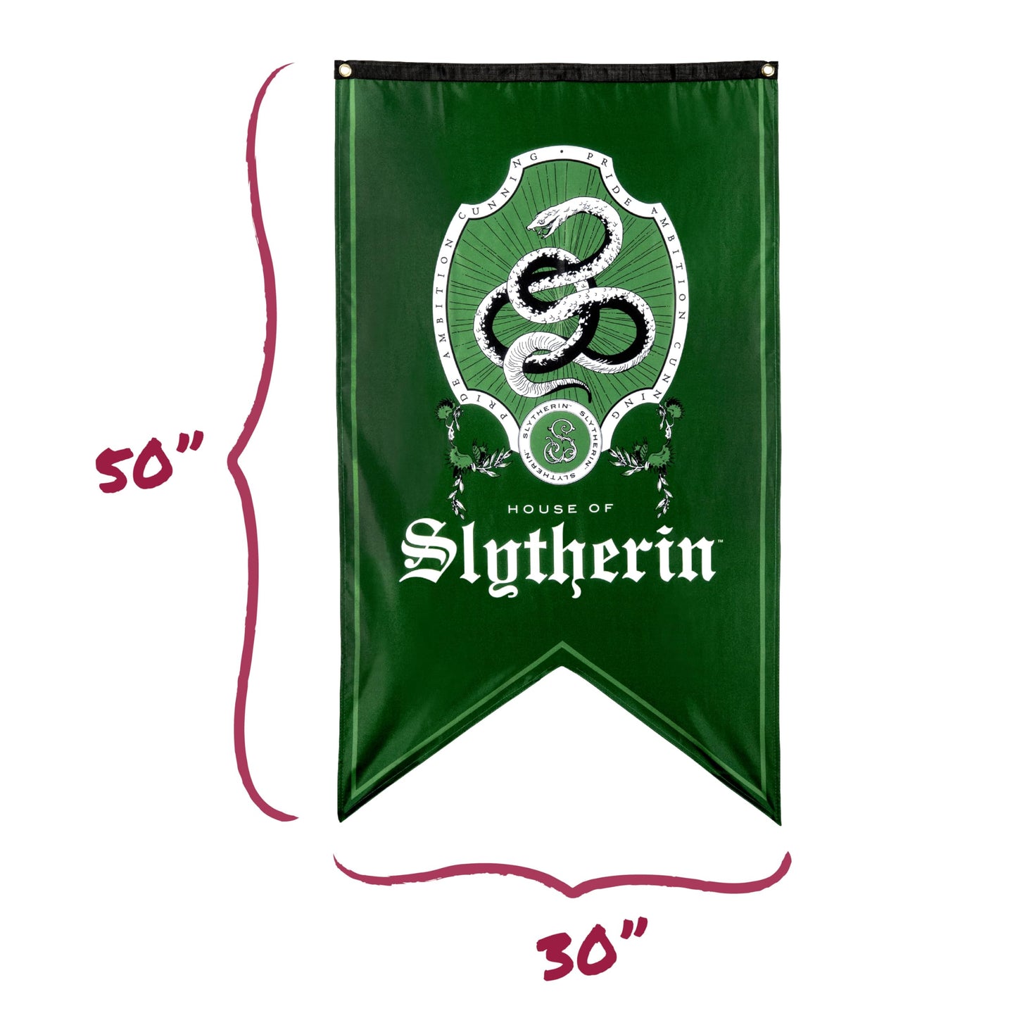 Conquest Journals Harry Potter Slytherin Crest Banner, 30'' x 50'' Extra Large Flag, 300D Oxford Cloth, Banners for Birthday Parties, Party Supplies