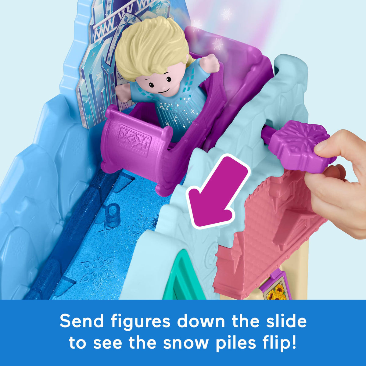 Fisher-Price Little People Toddler Toy Disney Frozen Arendelle Sledding Adventures Playset with Figures for Pretend Play Ages 18+ Months