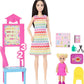 Barbie Teacher with Blonde Fashion Doll with Printed Dress, 1 Toddler Doll, & Teaching Accessories