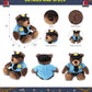 DolliBu Brown Bear Police Officer Plush Toy - Super Soft Plush with Red Plaid Hoodie, Cute Cop Uniform and Cap Outfit - 10 Inches