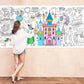 Leezead Princess Party Giant Coloring Poster, 72 x 30 Inches Large Princess Themed Coloring Poster & Table Cover for Home Classroom Party Supplies