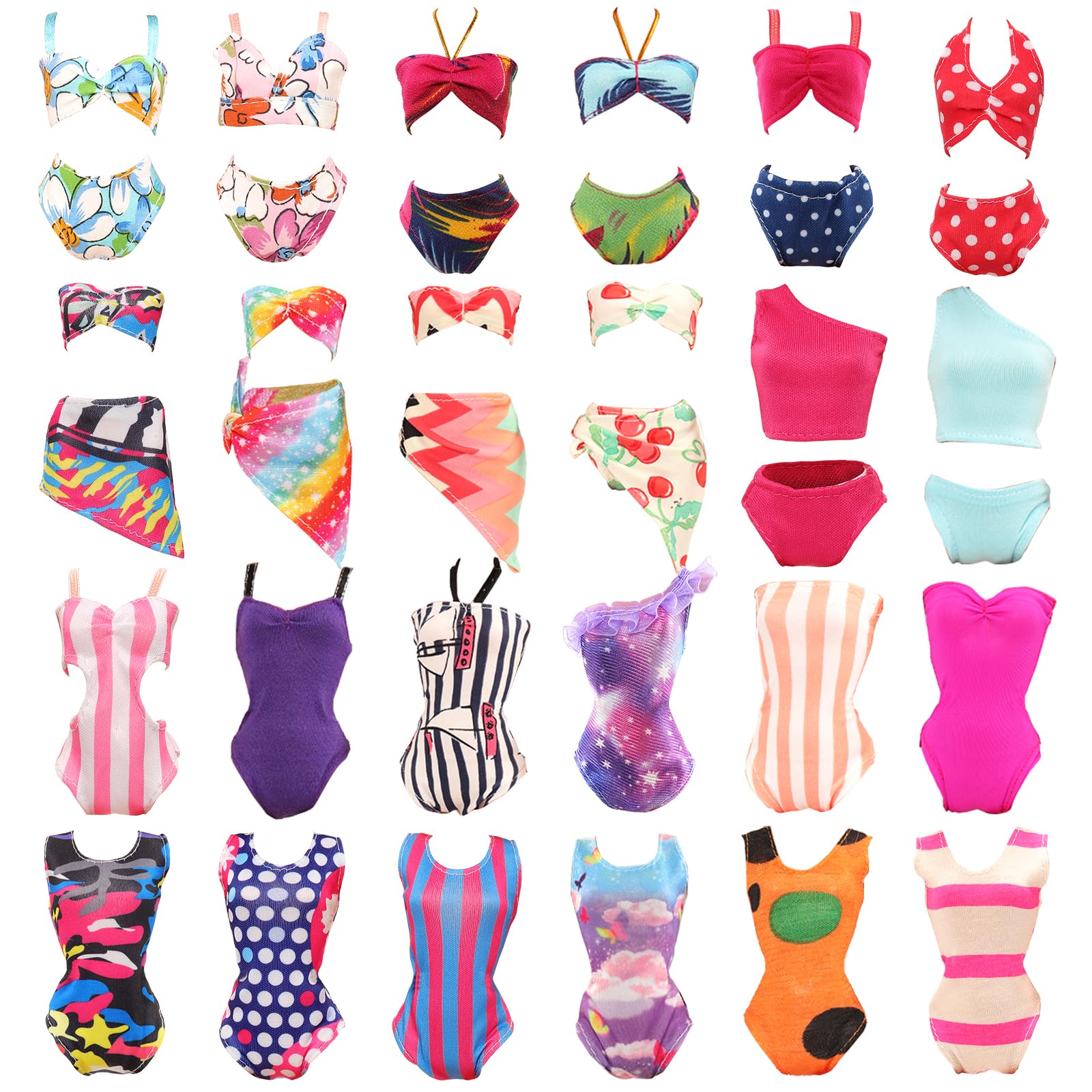 BARWA 5 Sets Swimwear Swimsuit Beach Bikini Bathing Clothes with Shoes for 11.5 Inch Doll…