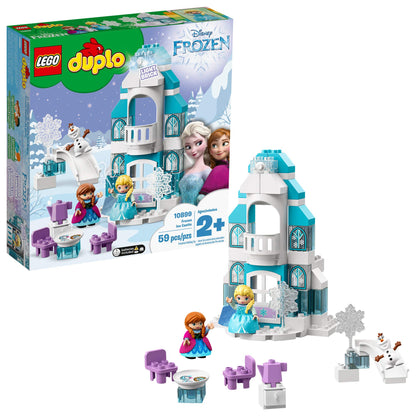 LEGO DUPLO Disney Princess Frozen Ice Castle 10899 Building Toy with Light Brick, Princess Elsa and Anna Mini-Dolls Plus Olaf Figure, Gifts for 2 Year