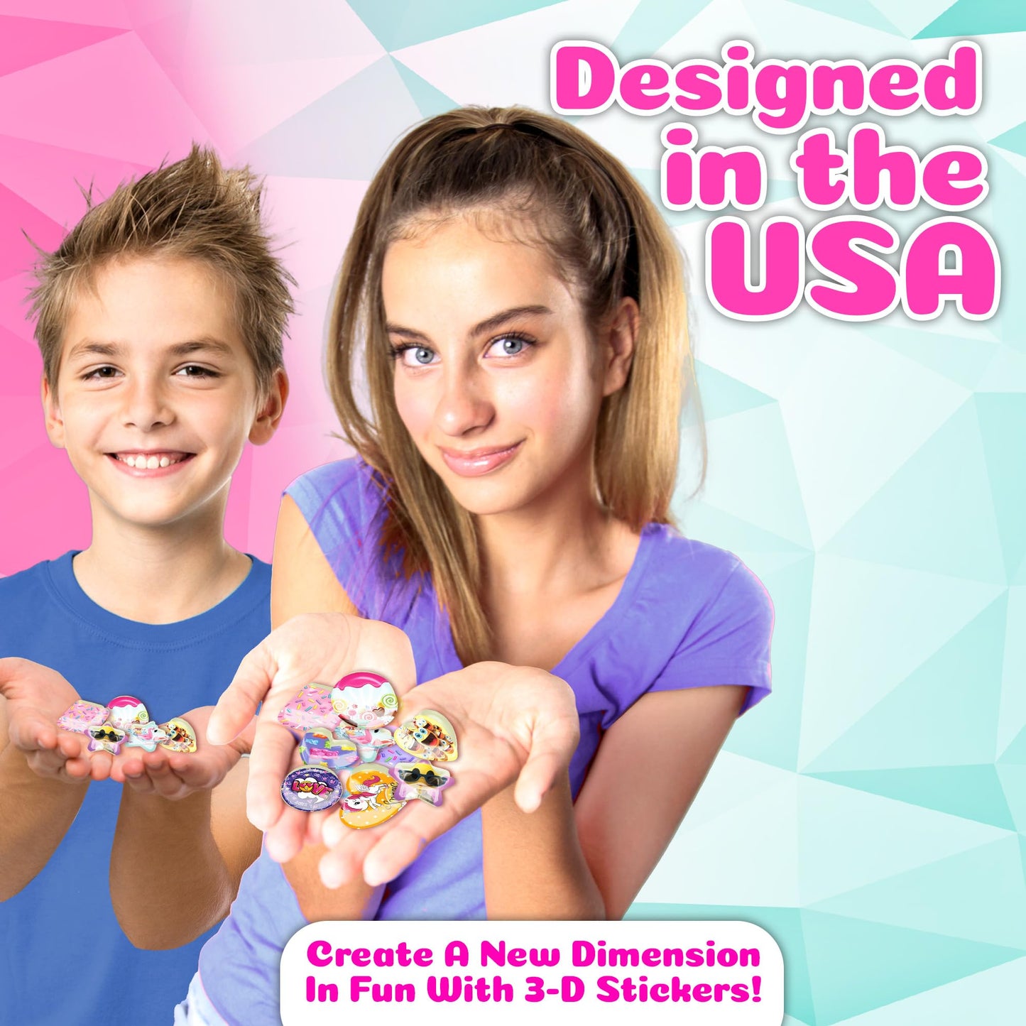 ACTIVITY KINGS ILY DIY 3D Sticker Maker - Arts & Crafts Kit for Kids Ages 6+ | Makes 30 Custom Stickers Fun & Creative Toy Gift for Boys & Girls