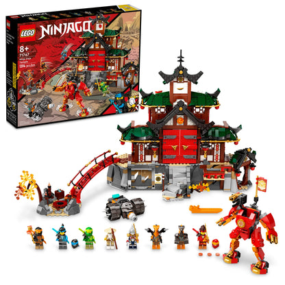 LEGO NINJAGO Ninja Dojo Temple Masters of Spinjitzu Set 71767, Ninja Toy Building Kit with 8 Minifigures and Toy Snake Figure, Collectible Mission