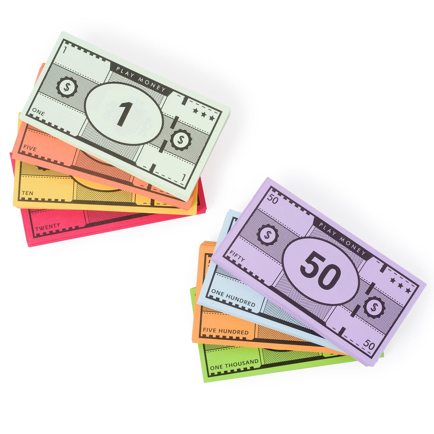 Play Money - 520 Pcs for Board Games - 65 of Each Bill in 8 Denominations - Double Sided Printed Paper Money for Pretend Play Cashier, Opoly Money