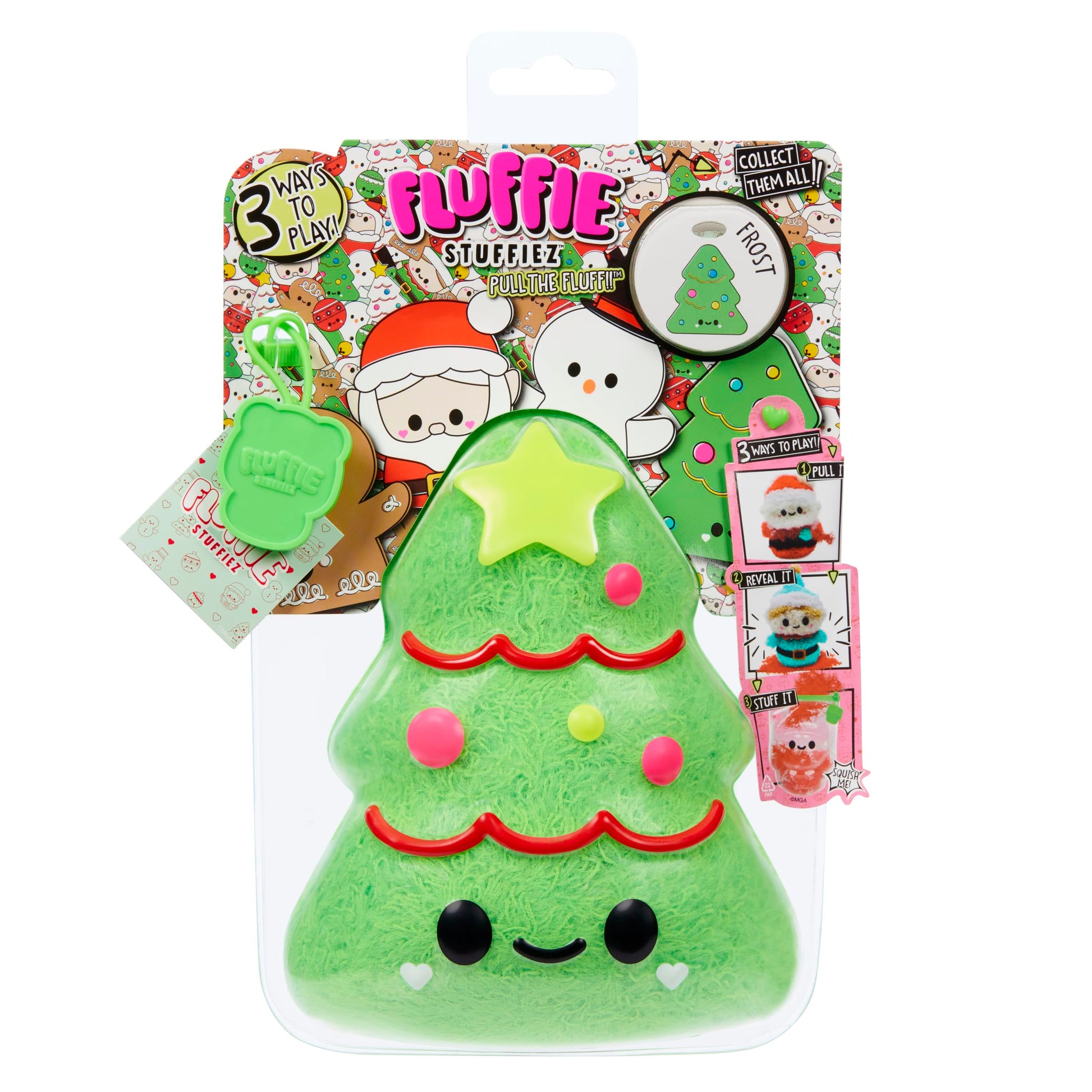 Fluffie Stuffiez Holiday Christmas Tree Small Collectible Feature Plush, Surprise Reveal Unboxing with Huggable ASMR Fidget DIY Fur Pulling, Ultra
