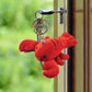 Puzzled Red Lobster Stuffed Animal Keychain Plush Charm for Bags - 4 Inches