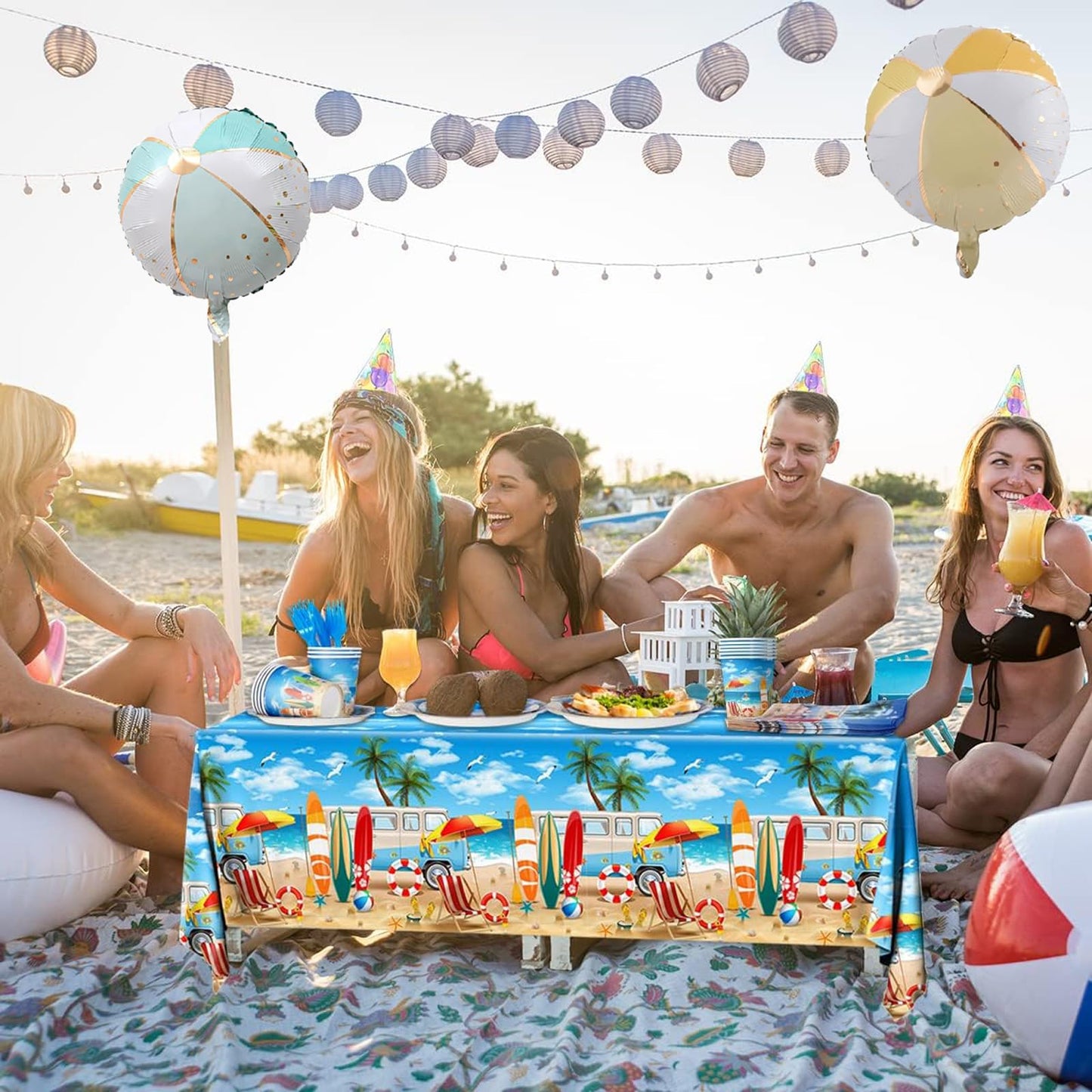 18inch Beach Ball Shaped Mylar Foil Balloons for Summer Beach Pool Party Birthday Party Decoration