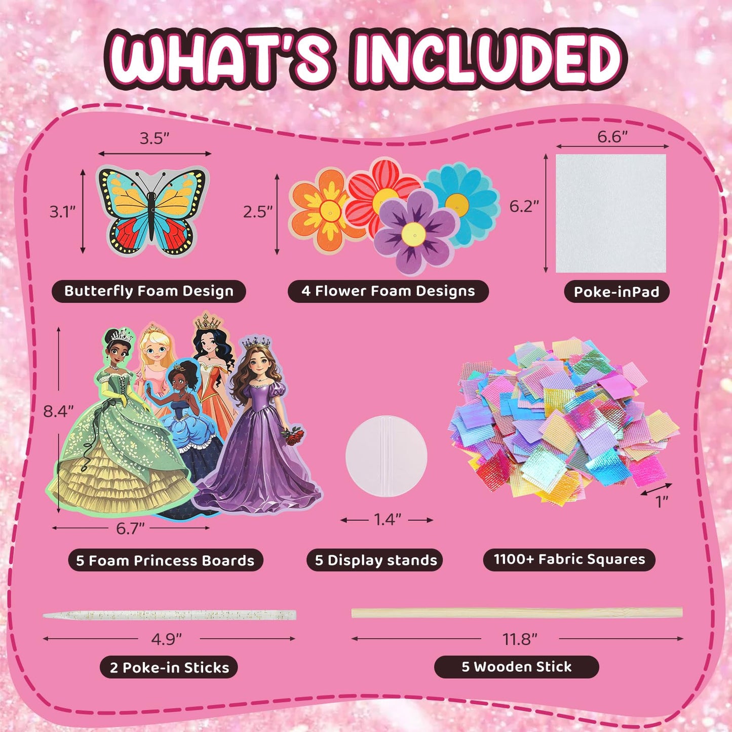 Poke Art Princess Kit Gift 10 Pcs Set,Crafts For Kids Ages 4-8, Diy Craft Kits With & Arts And Crafts For Kids.4, 5, 6, 7, 8, 9,10 Christmas